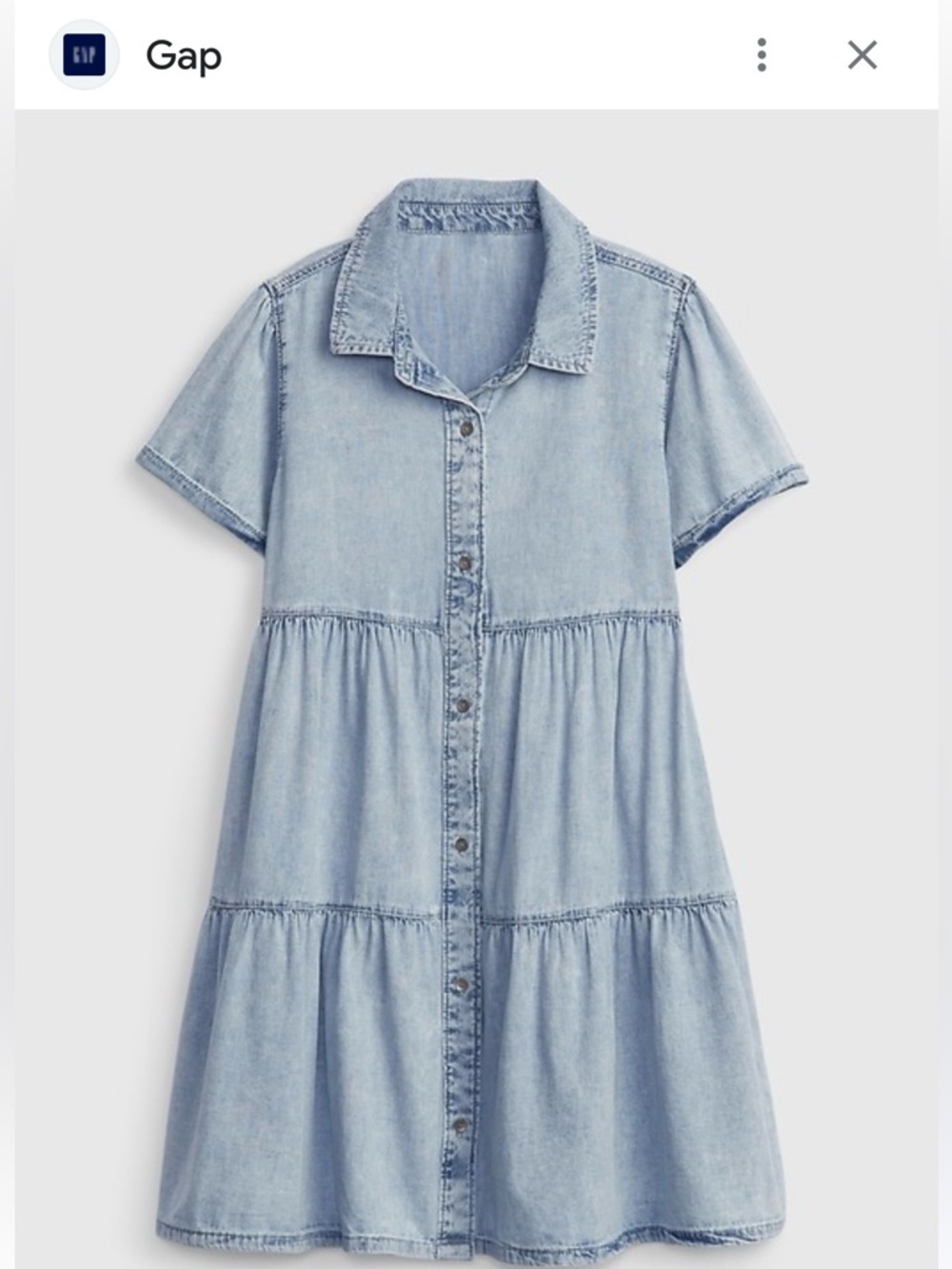 GAP Kids Blue Marble Wash Tiered Dress Size M